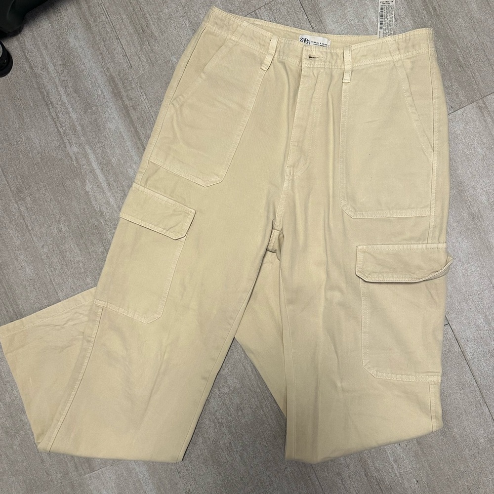 Zara Beige Cargo Pants